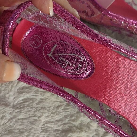 Karyn's Pink Clear Sequined Flats - Picture 6 of 8